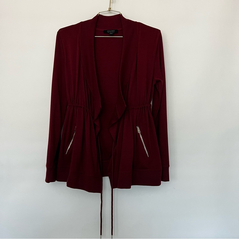All Saints Jacket Gina Drape Open Front Long Slee… - image 8